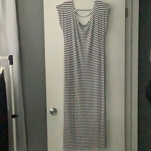 Victoria’s Secret, Maxi, deep V back, high leg slit